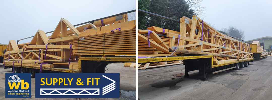 Two Full Loads of Raised Tie, Lattice Trusses with 4 Ply Pre Nailed 12m Box Beam Girders all Pre-Slung for delivery this week