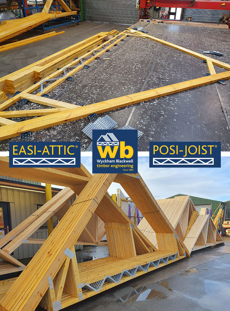 Easi-Attic Trusses manufactured and delivered 100% On Time In Full this week from Wyckham Blackwell