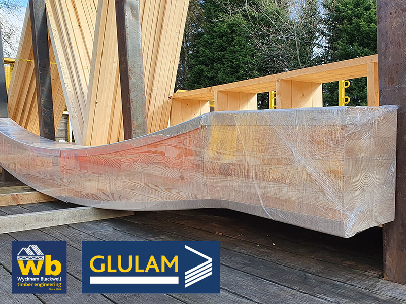 External Larch 150 mm x 500mm Curved Profile Glulam Beam for a Farmhouse Restoration Project Delivered last week from Wyckham Blackwell