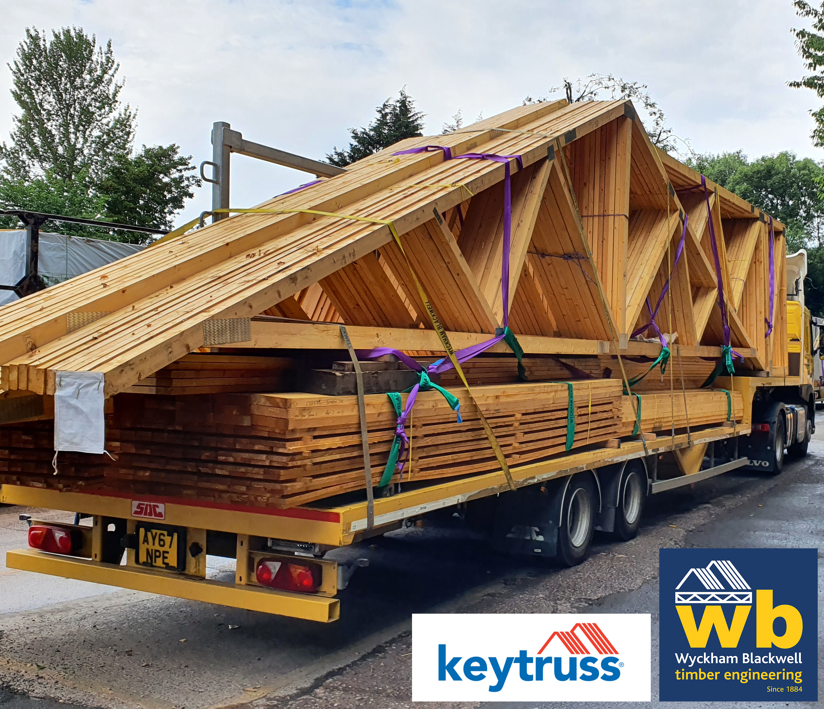 Three Full Loads of Two Tier Trusses with Fermacel and Y WALL Non Combustible Board Composite 60 minute Rated Spandrel Panels all delivered 100% On Time In Full for a new Care Home at Preston Marina.