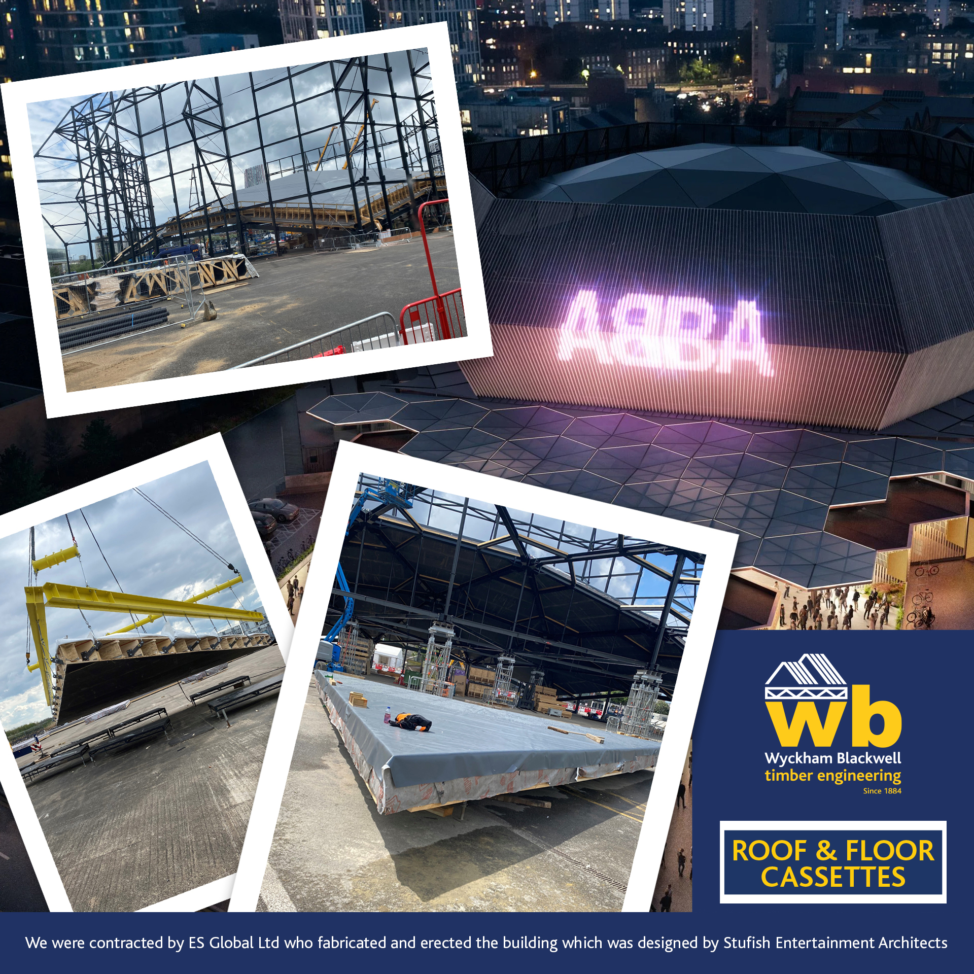 Acoustic Roof Panels Manufactured by the Wyckham Blackwell Group for the ABBA Arena