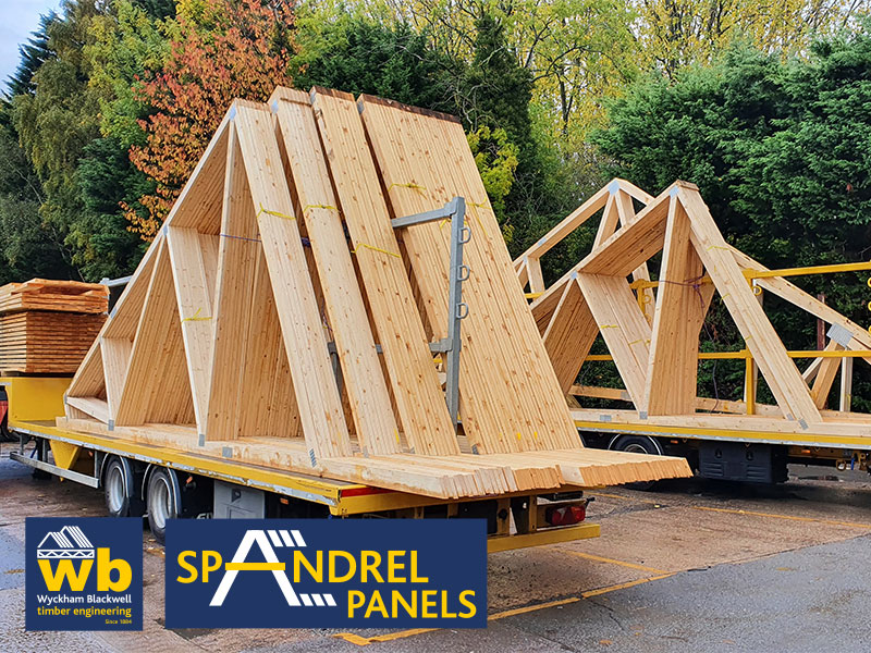Two full loads of complex Mono-Pitch Trusses being loaded for delivery 100% On Time In Full for a new care home development in Wigan.