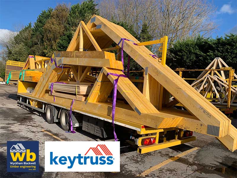 Full Load of Attic Trusses with 3 Ply Girder Trusses and Raised Tie First Floor Vaulted Roof All Pre-Slung For Crane Unload Ready for Delivery 100% On Time In Full for a house extension in Bromsgrove