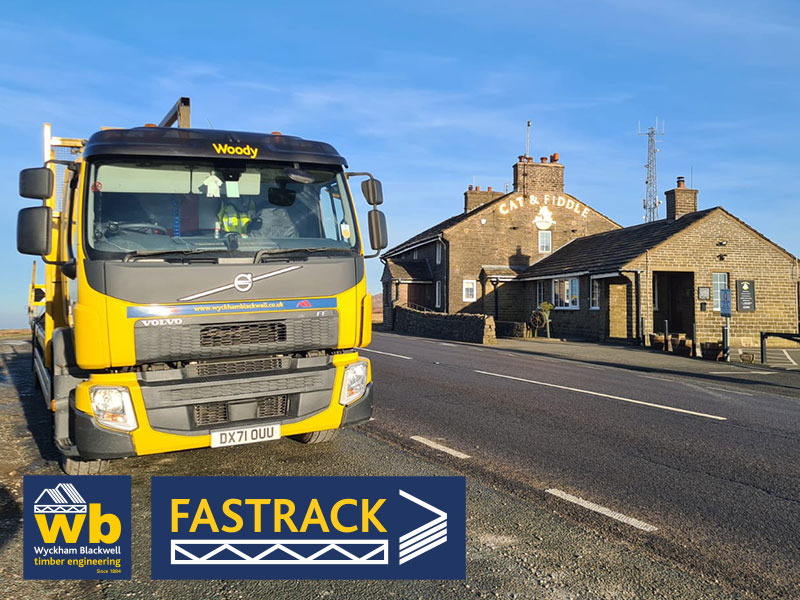 Wyckham Blackwell making a delivery last week  near The Cat and Fiddle, the Roof of the Peak District
