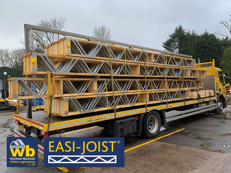 Another full load of 8m span, 417mm deep Easi-Joists being delivered this week