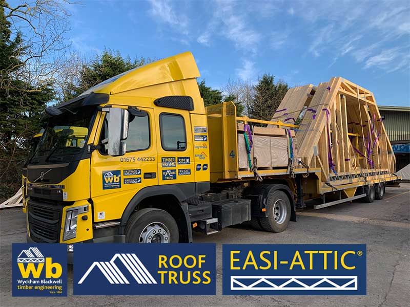 Longspan Attic Trusses with integral Metal Web floor to maximize room width and to assist the installation of M&E all delivered 100% On Time In Full for a major house redevelopment project in Dorridge, Solihull