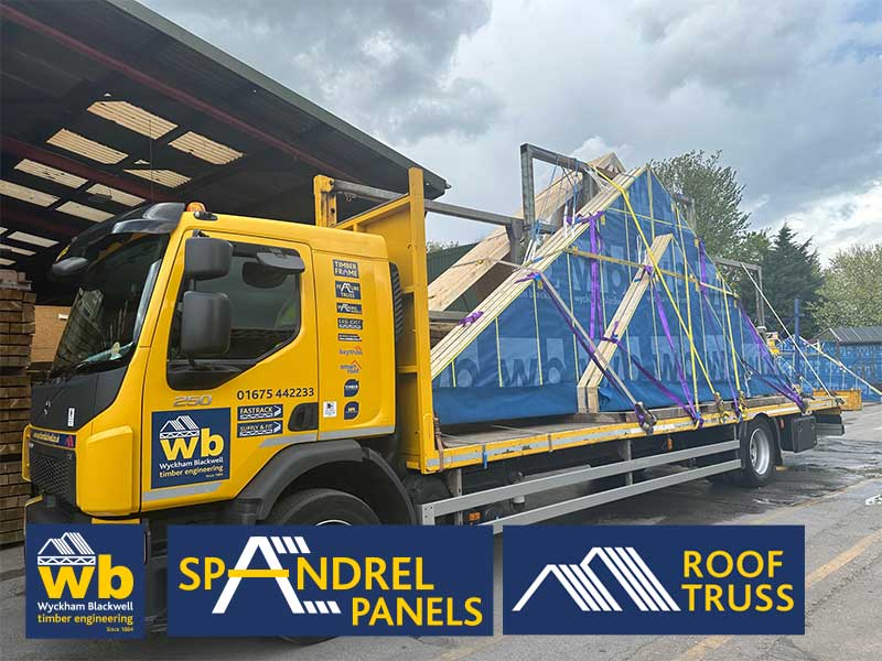Another Full Load of Roof Trusses and Spandrel Panels loaded ready for delivery into Worcester this week on our HGV Rufus all 100% On Time In Full