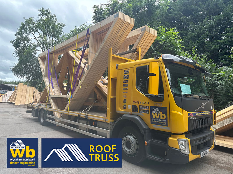 Full load of Attic Trusses all loaded for delivery this week 100% On Time In Full, for a new project in Bridgenorth. All pre-slung for crane unloading and inverted for delivery to allow a 4.2m ridge height to be achieved.