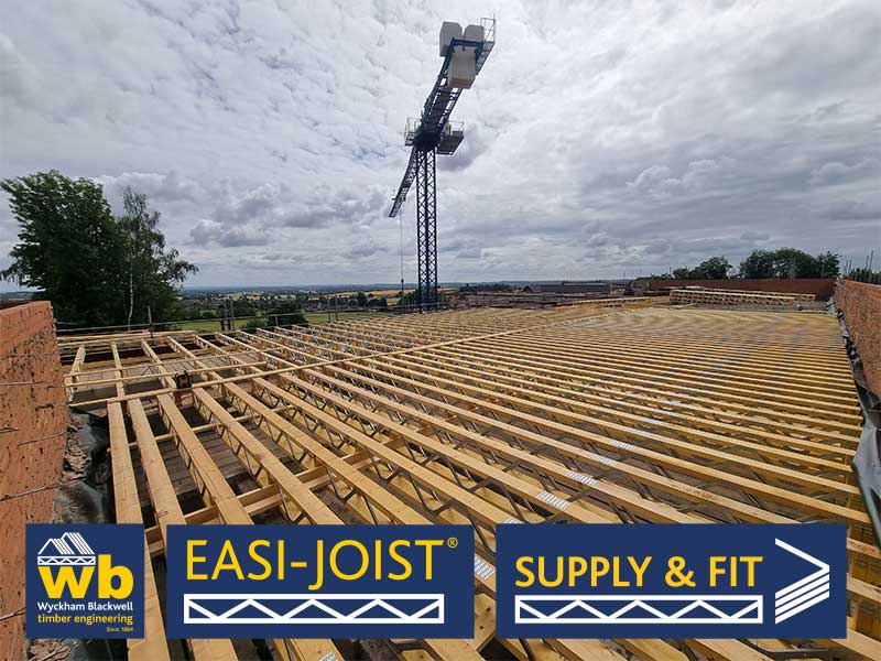 Installation of an Easi-Joist Flat Roof with Mansard Mono Trusses and Prefabricated Dormers for an 80 bedroom care home in Stonnall, Walsall all progressing 100% On Time In Full this week.