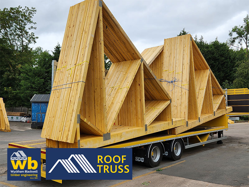 Full Load of Saw Tooth Roof Trusses for a new housing development in Birmingham all loaded ready for delivery 100% On Time In Full.