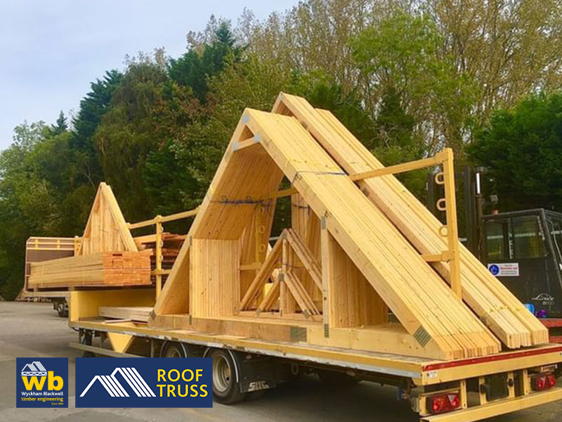 A full load of 6m attic roof trusses, loose timbers and valley sets being delivered to a housing development this week, 100% On Time In Full.