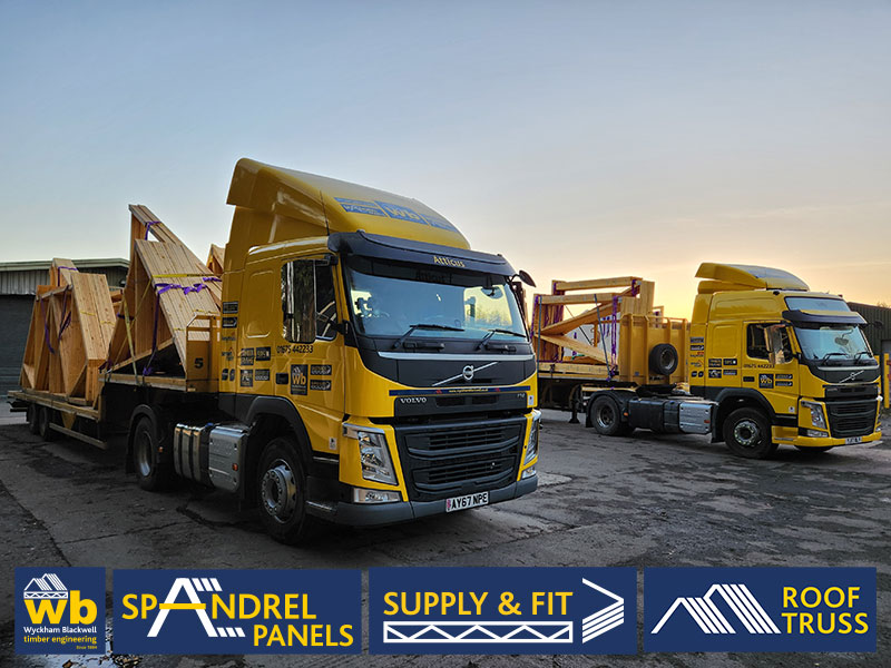 Two full loads of Trusses loaded ready for delivery this week for two new apartment blocks in Telford.