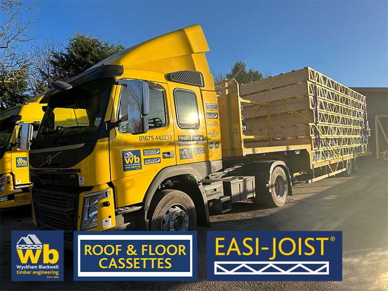 Another full load of Easi-joist and Glulam Metal Web Roof Cassettes all ready for delivery this week 100% On Time In Full for a new school in Stoke on Trent.
