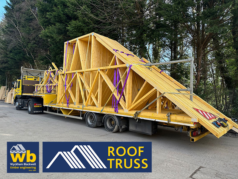 Full load of 9m Span Flat Top Mono Trusses with Prefabricated Hip Trusses and Valleys all delivered 100% On Time In Full this week for the final phase of a new development of 30 apartments in Walsall.