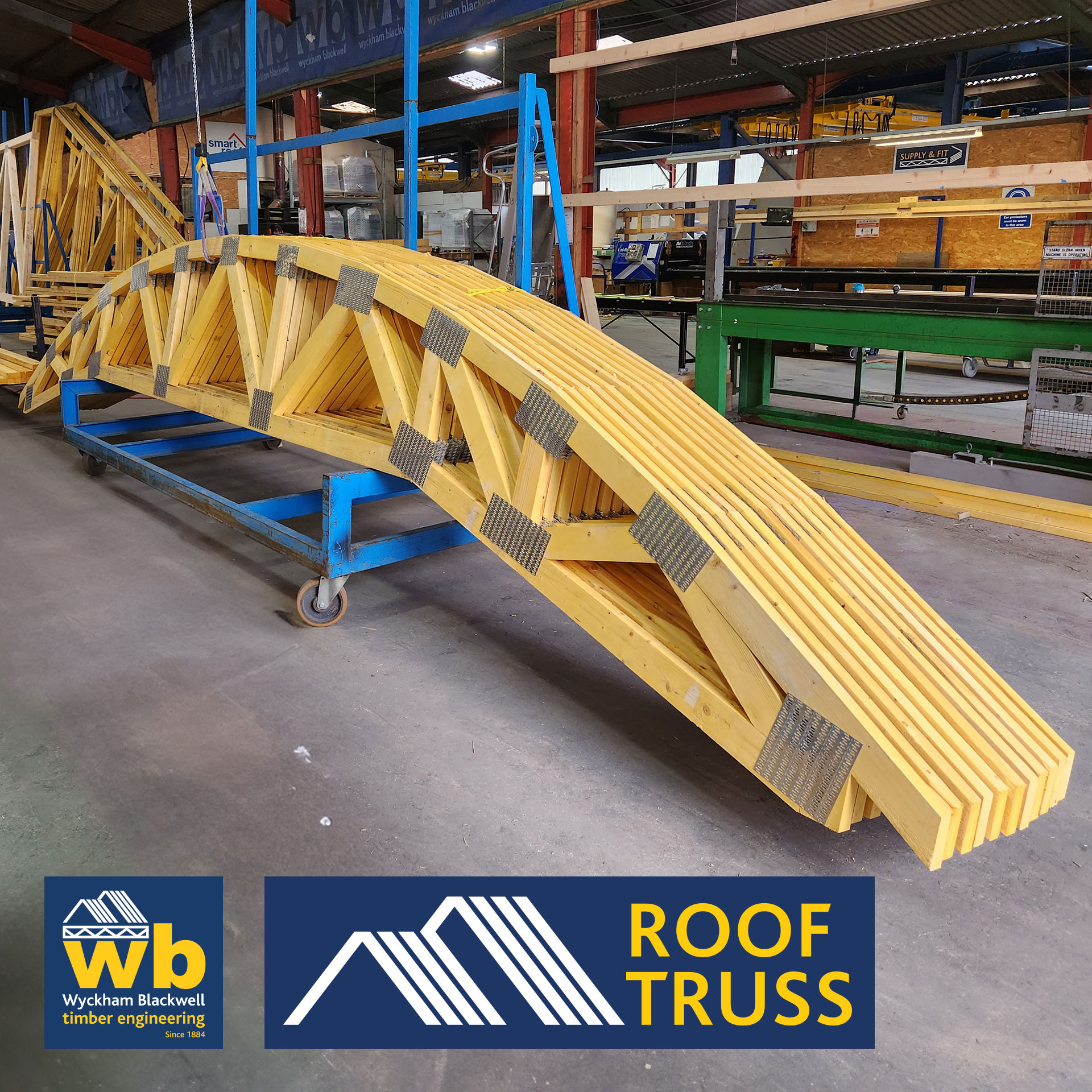 More curved crescent Roof Trusses delivered this week to create a barrel curved ceiling, to match a replacement barn roof for planning permission specific requirements.