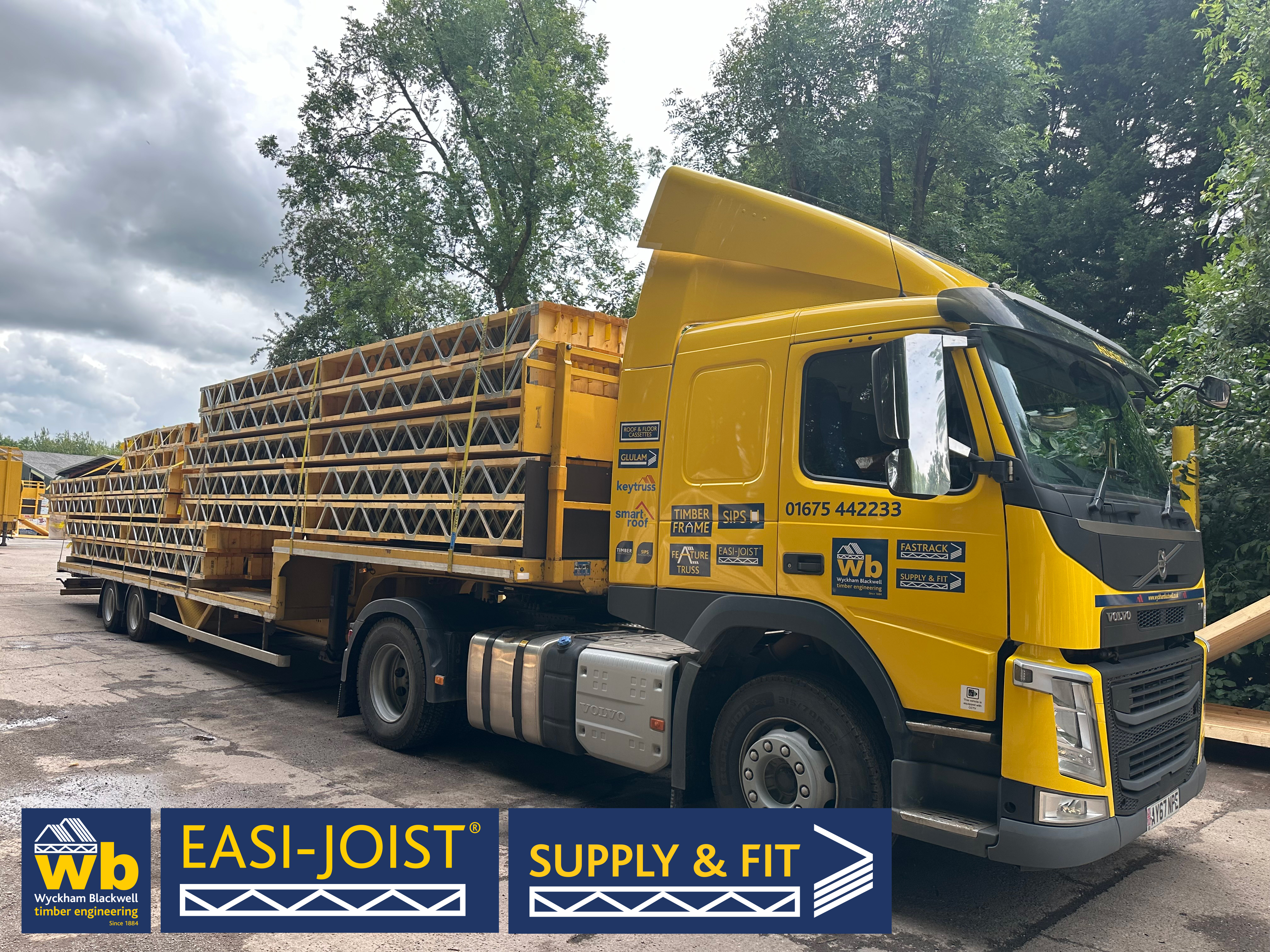Another full load of Longspan Metal Web Easi-Joists delivered this week, 100% On Time In Full, for a Wyckham Blackwell Supply & Fit installation of a flat roof for a new care home in Stafford.