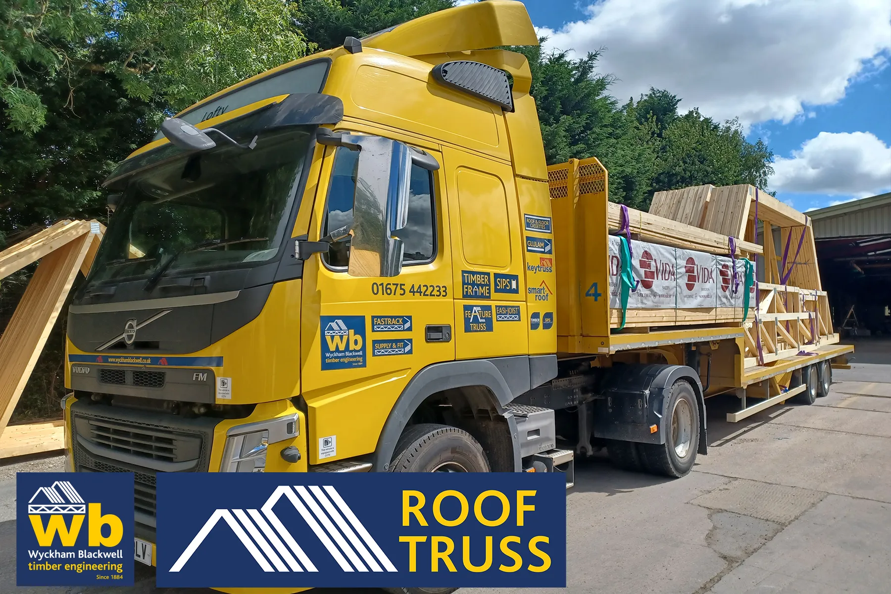 12m Span Attic Trusses all delivered 100% On Time In Full this week for a new house project in Walsall.