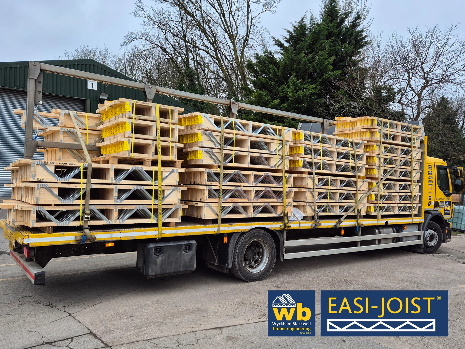 Full Load of 254mm metal web Easi-Joists, all loaded for delivery this week 100% On Time In Full, for a new multi-level Gymnasium development in Derby.