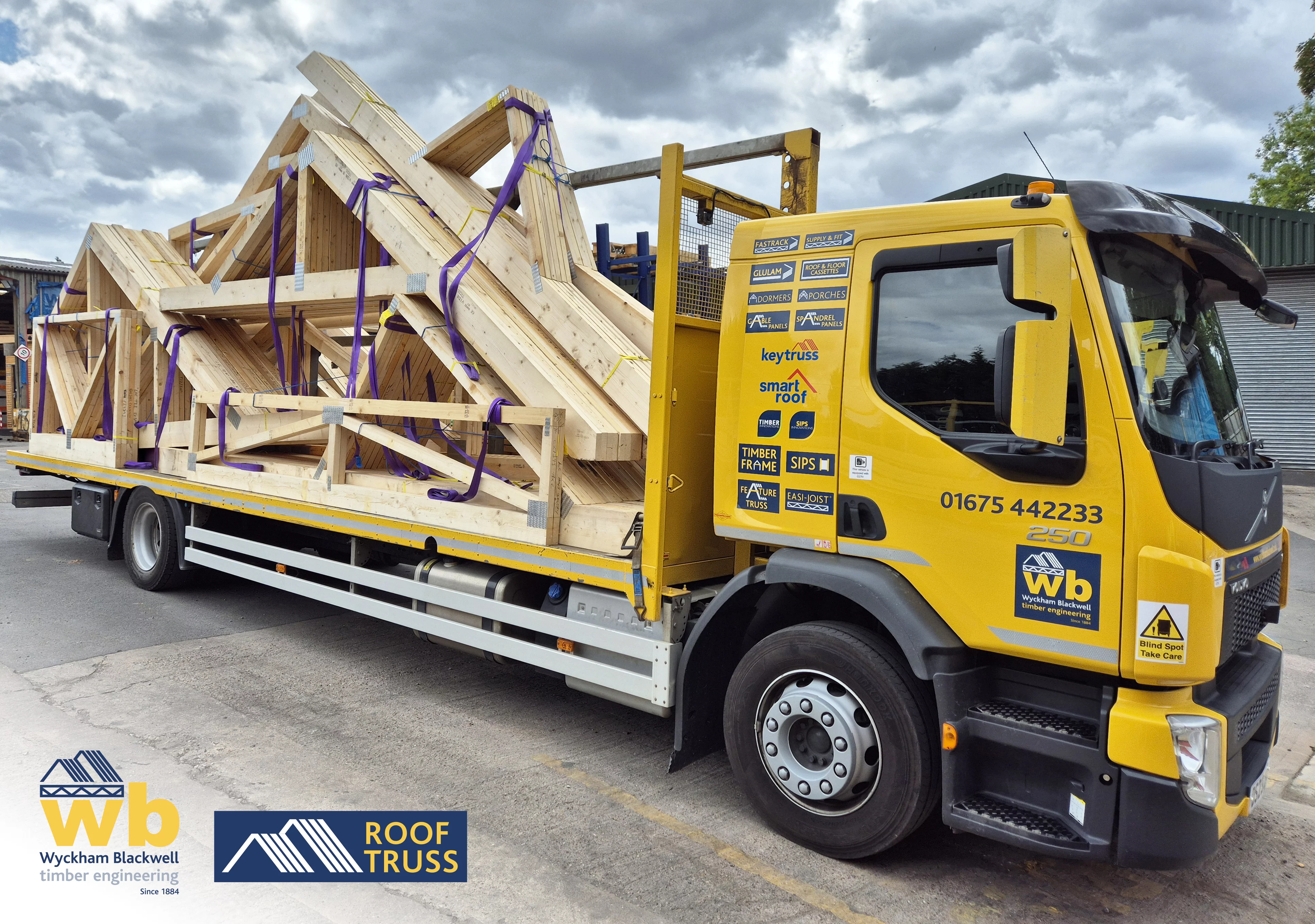 A full load of complex Raised Tie Roof Trusses to achieve Vaulted Ceilings and Vaulted Dormers with a Hipped Attic Annex, all delivered 100% On Time In Full this week for a Grand Designs style redevelopment project in Balsall Common.