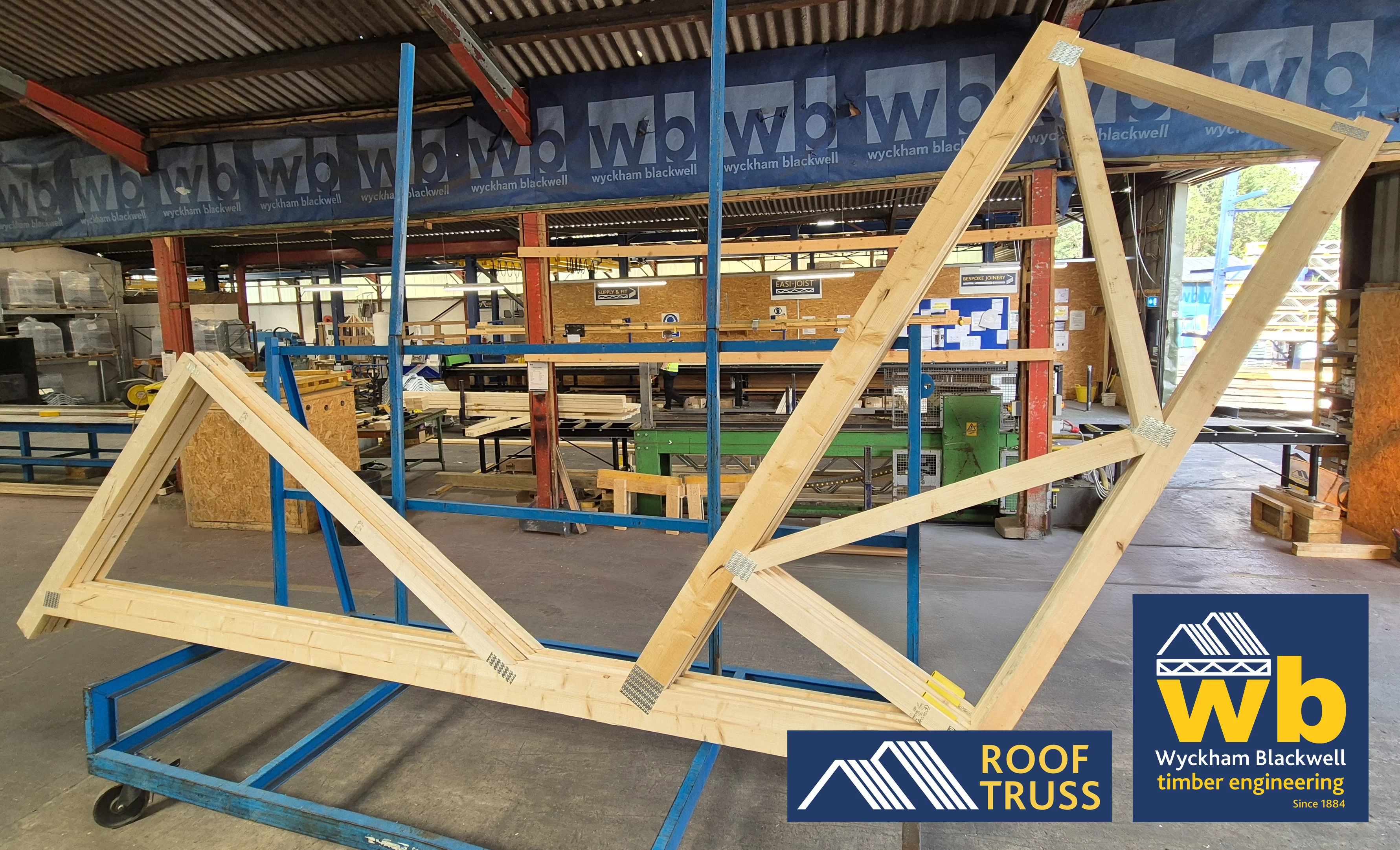 Self-supporting Mansard Roof Trusses to replace structural steel detail being manufactured this week for a new Care Home in Leicester.