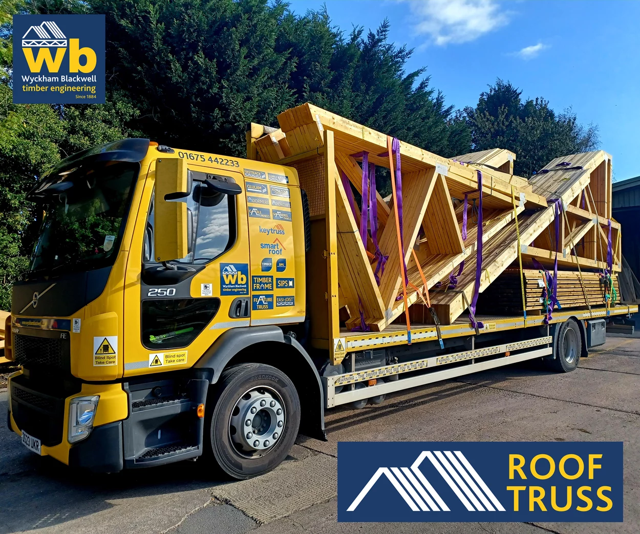 A full load of Flat Top Raised Tie Mono Trusses for a new Care Home Roof in Uxbridge, all delivered last week, 100% On Time In Full.