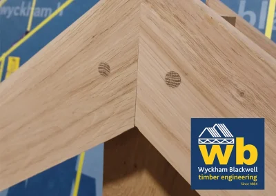 Corner of Timber porch in warehouse