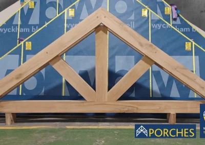 Timber porch in warehouse