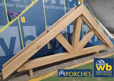 Timber porch in warehouse